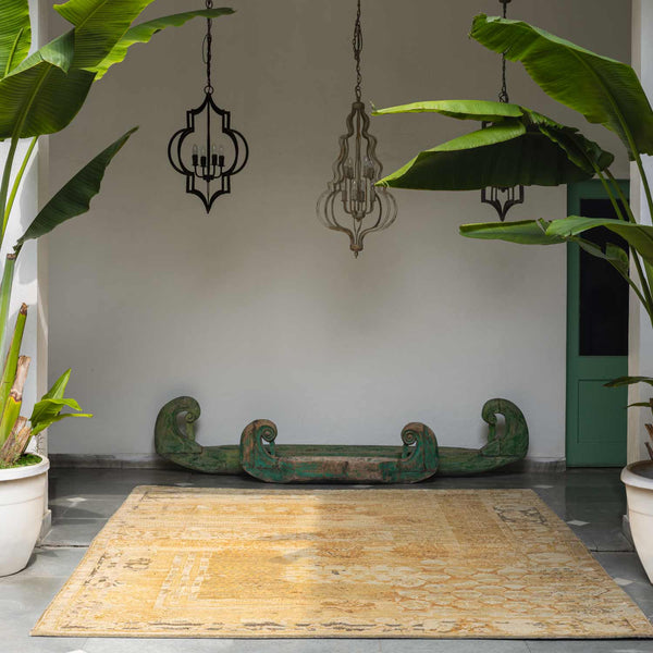 Maheshwari Hand Knotted Woollen and Silk Rug By Abraham & Thakore