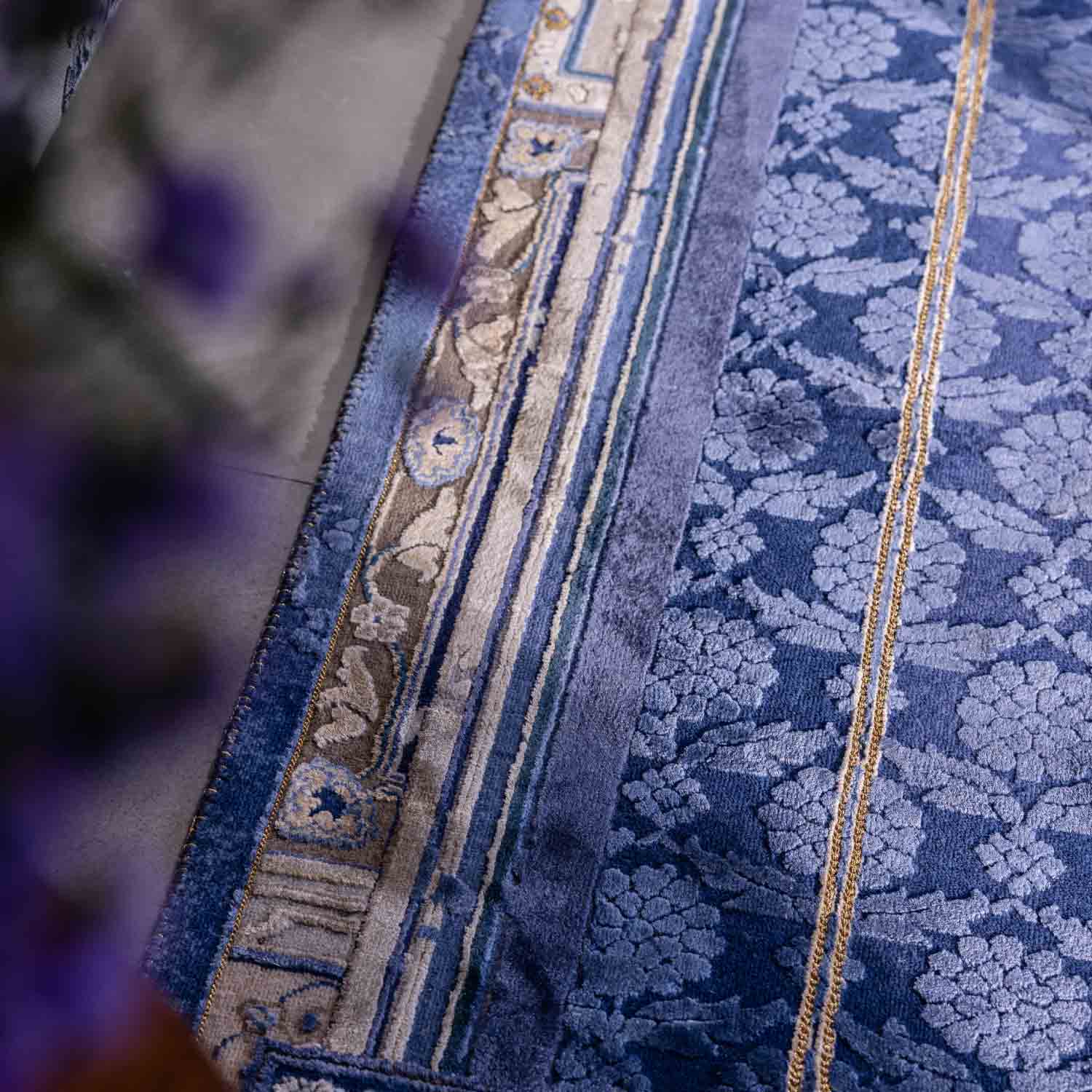 Brocade Garden Hand Knotted Woollen and Silk Rug By Tarun Tahiliani