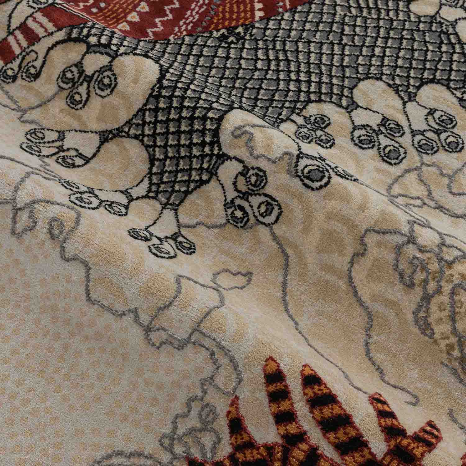Jeev-Van Hand Knotted Woollen And Viscose Rug