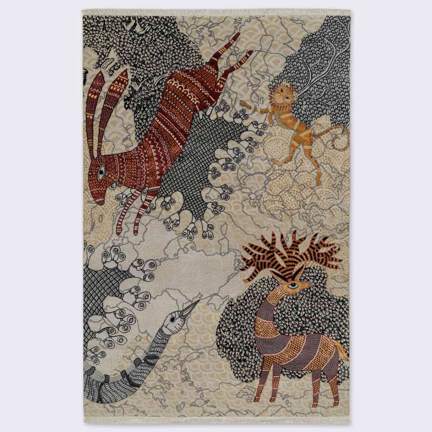 Jeev-Van Hand Knotted Woollen And Viscose Rug