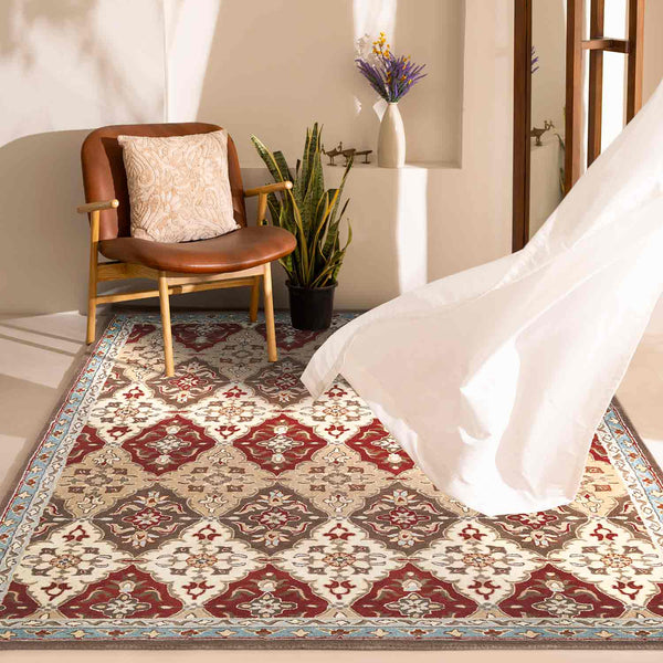 Seyar hand tufted woollen rug from Gypsy Oasis by Obeetee - full view