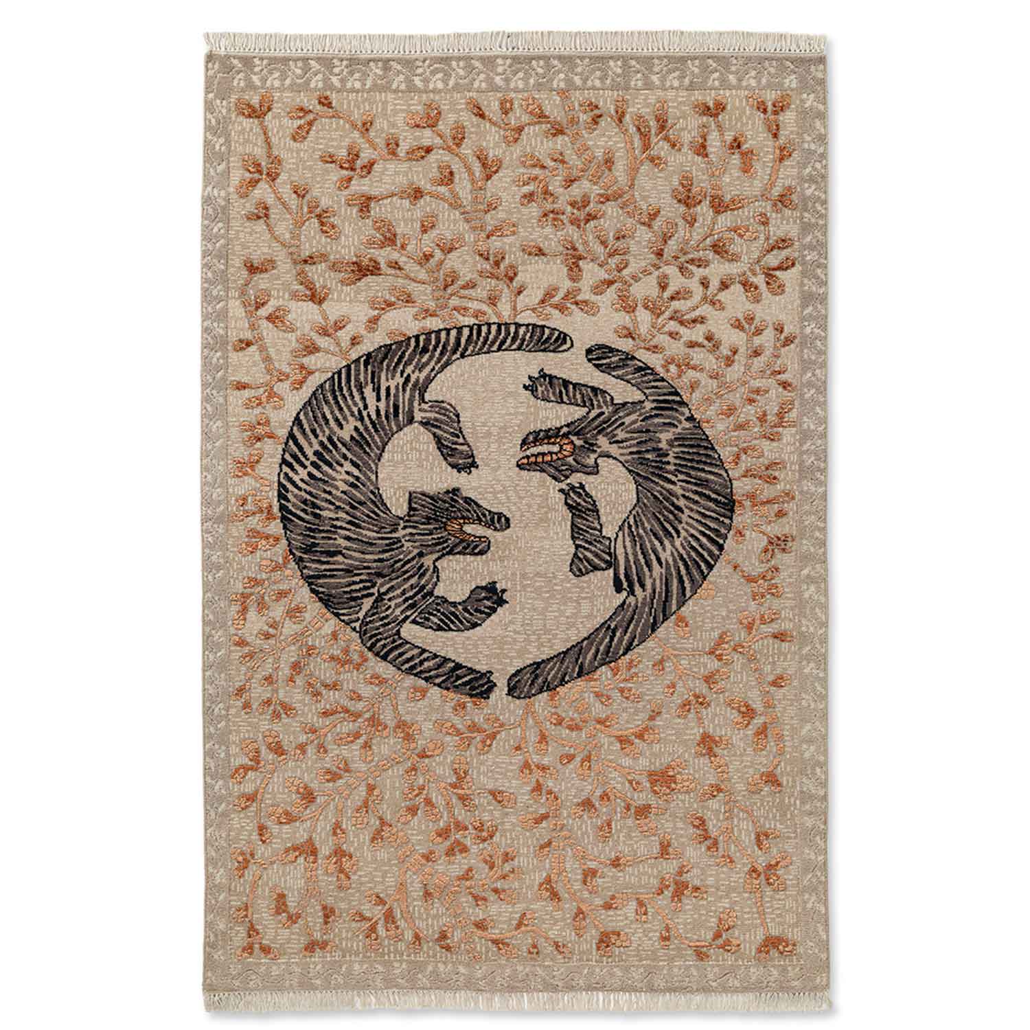 Vyaghra Hand Knotted Woollen And Viscose Rug