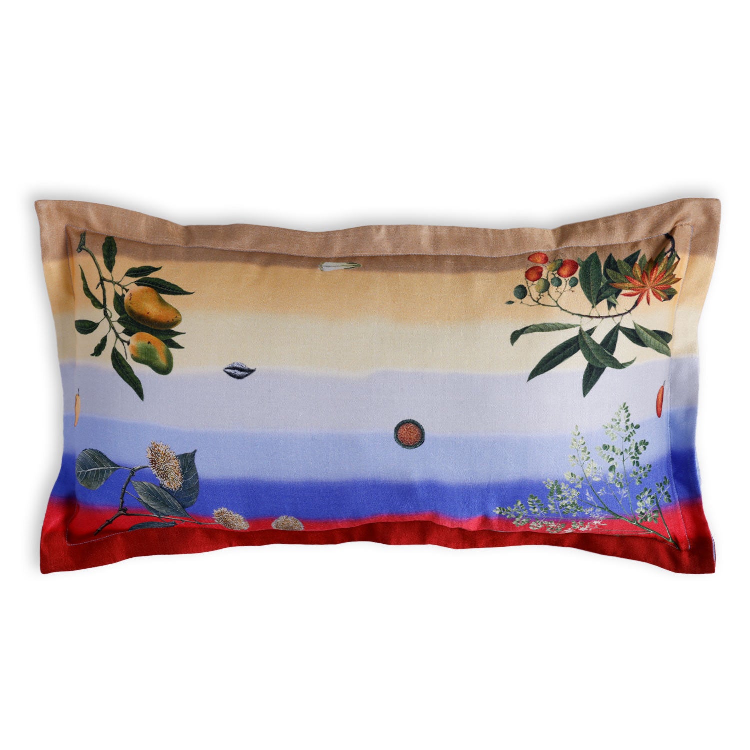 Zafra Digital Printed Woollen And Silk Lumbar Cushion By Mariella Ienna