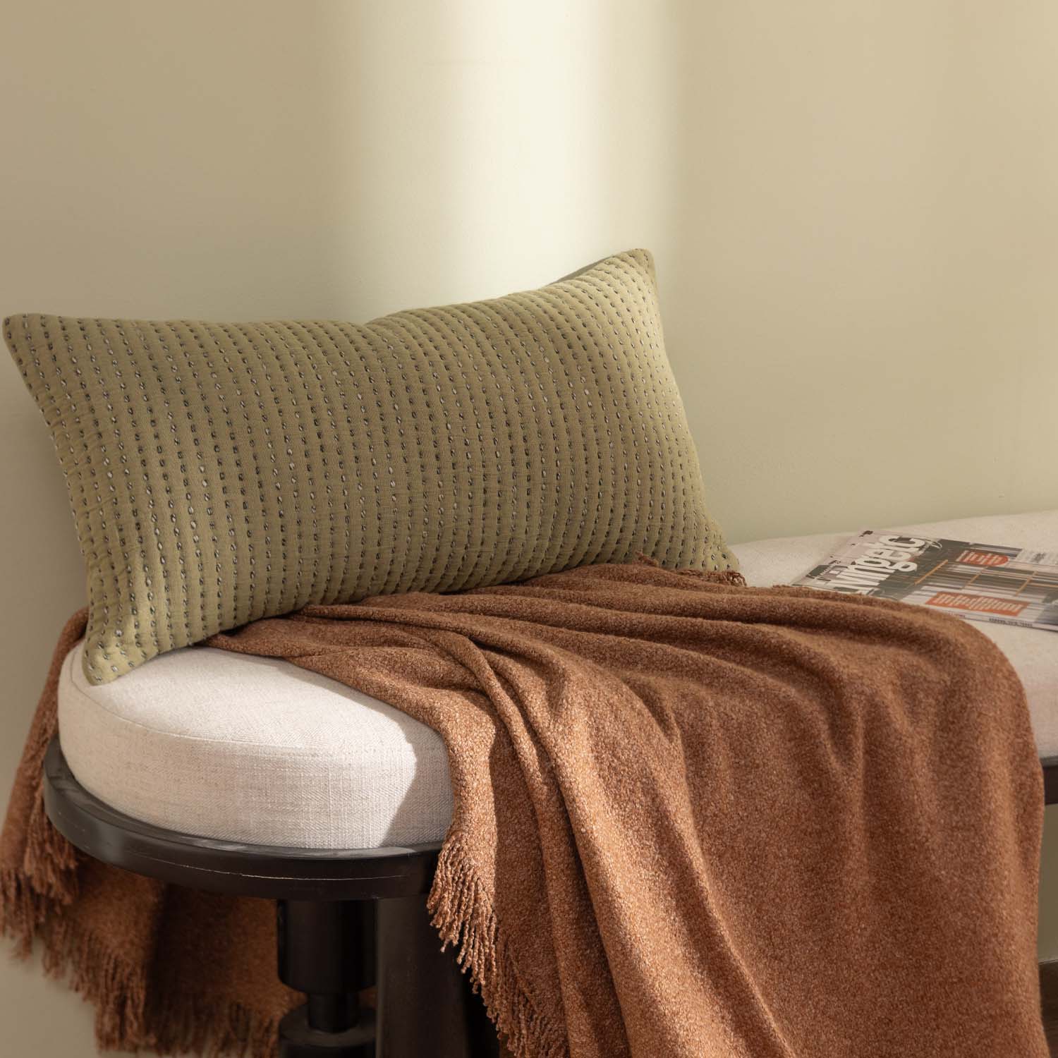 Cotton Jacquard Dusk Lumbar Cushion Cover