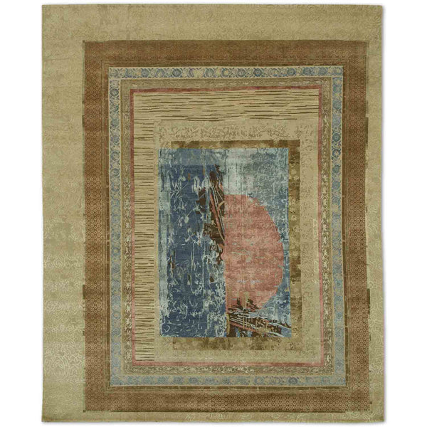 Sunset Surge Hand Knotted Woollen And Silk Rug By Tarun Tahiliani