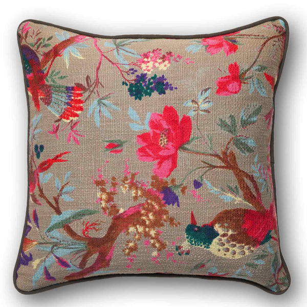 Parinda digital printed handloom cotton cushion cover by Obeetee - angle view