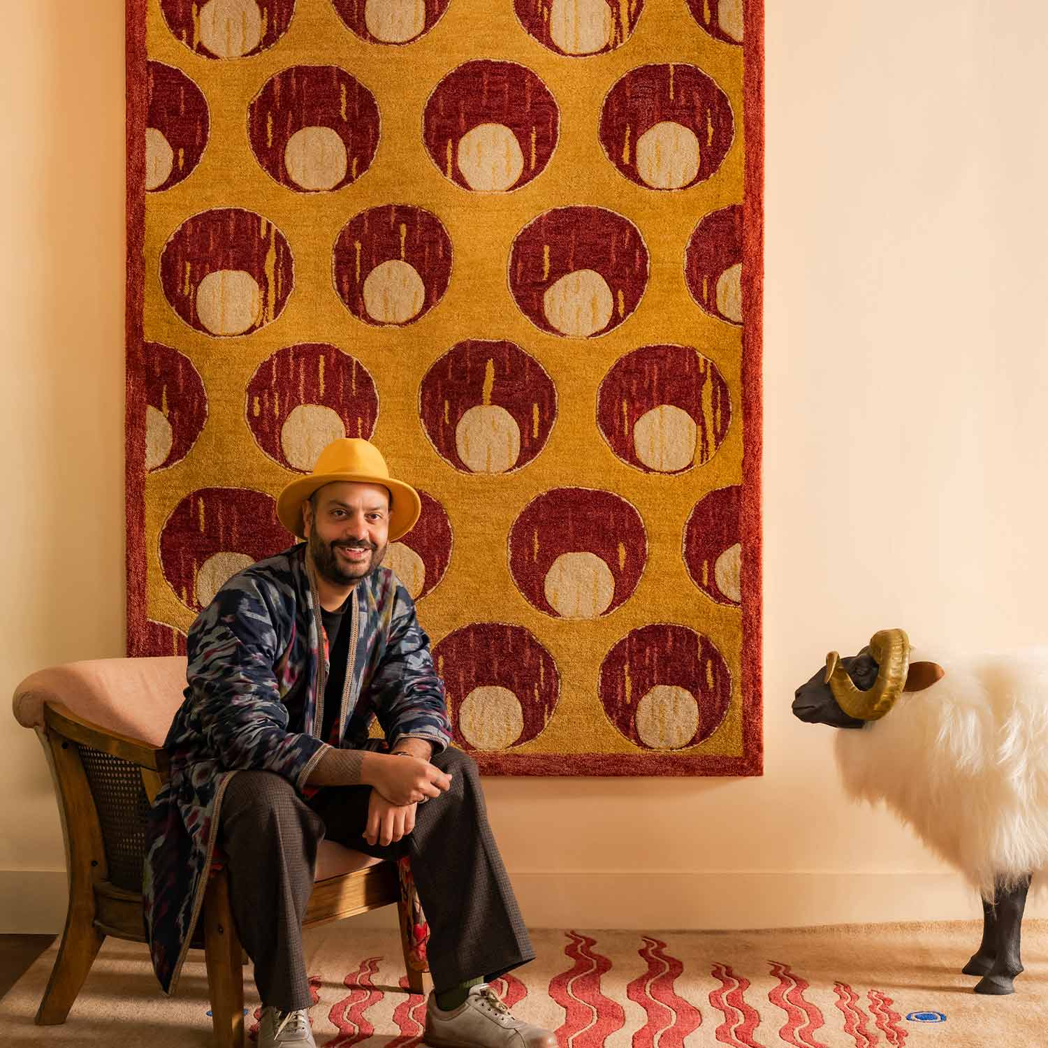 Crescent-Solar Hand Tufted Woolen Rug By Eeshaan Kashyap