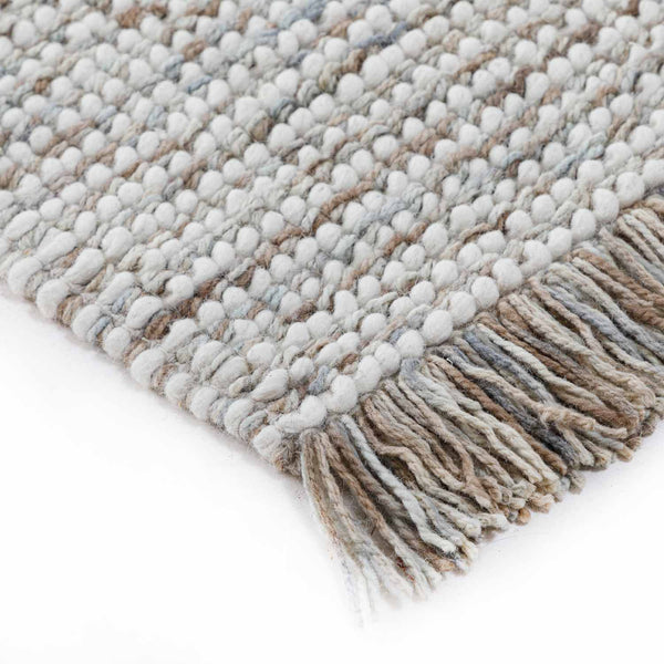 Self Textured Flat Weave Wool And Jute Dhurrie