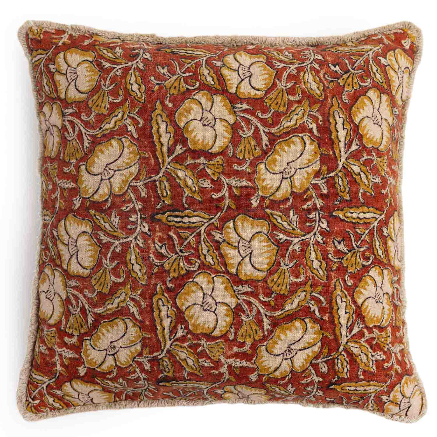 Rustic Bagru Block Printed Cushion Cover