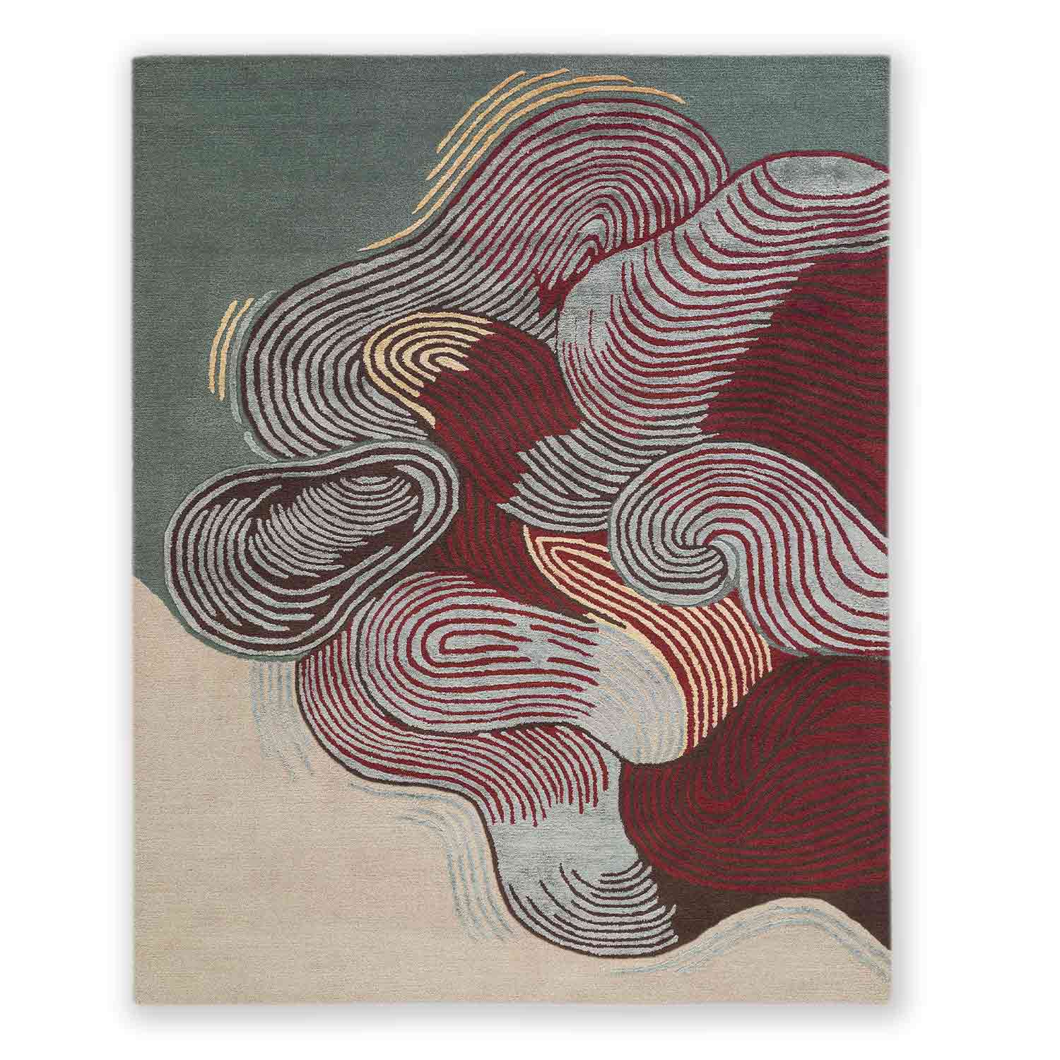 Wavy Hand Tufted Woollen And Viscose Rug