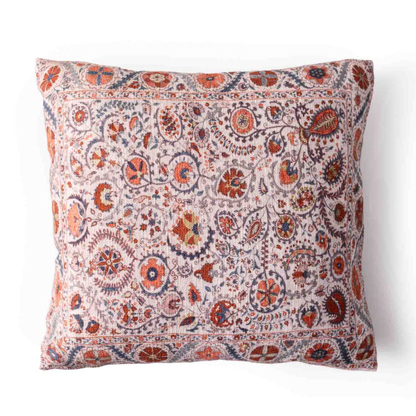 Ancestral digital printed cotton cushion cover by Obeetee - angle view