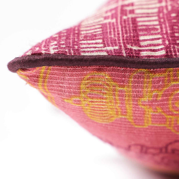 Varusta Tassar silk digital printed cushion cover by Mariella Ienna for Obeetee - alternate angle