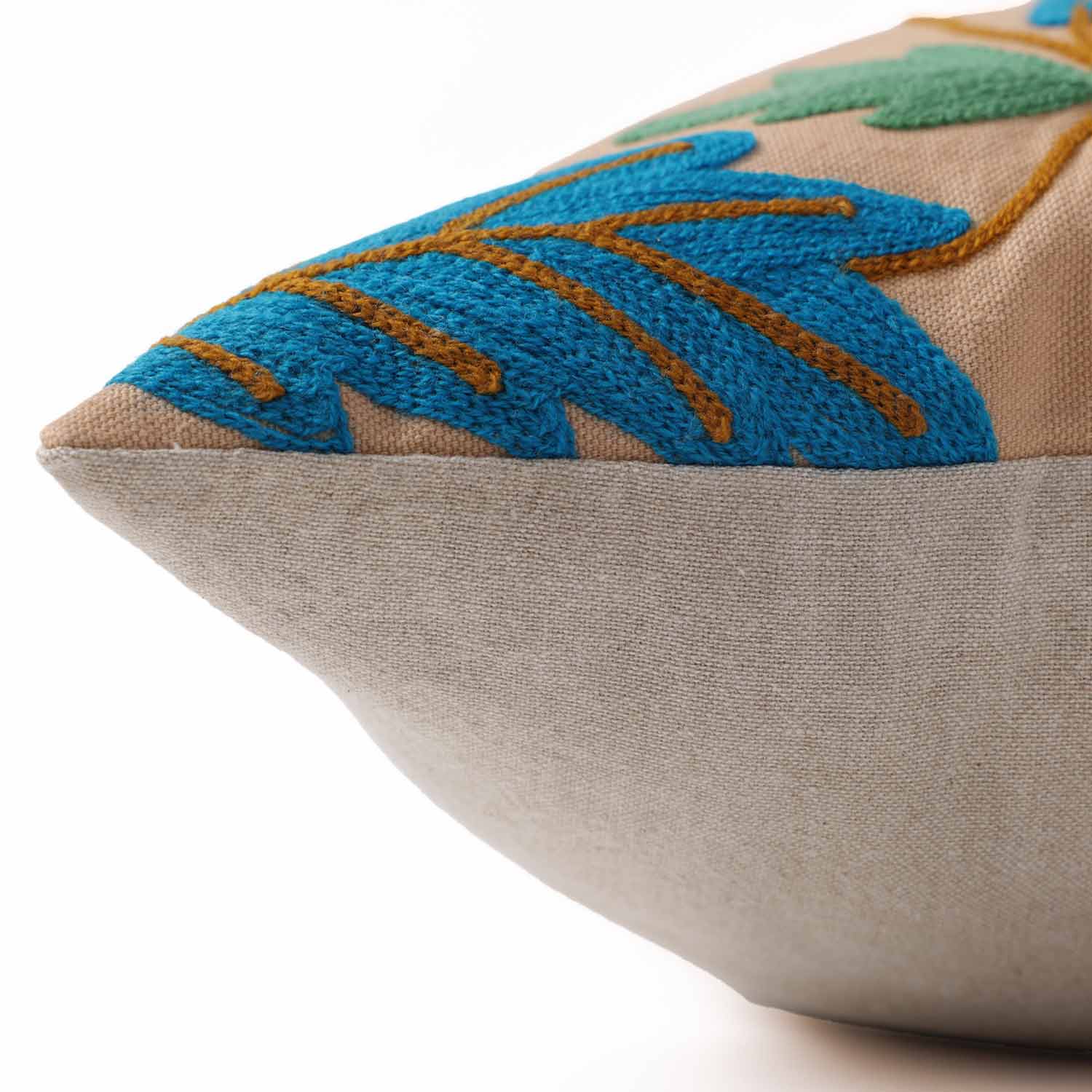 Roar Emroidered Cotton Duck Cushion Cover