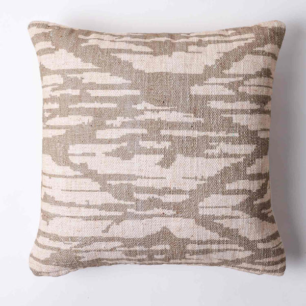 Modish Beige digital printed cotton cushion cover by Obeetee - angle view
