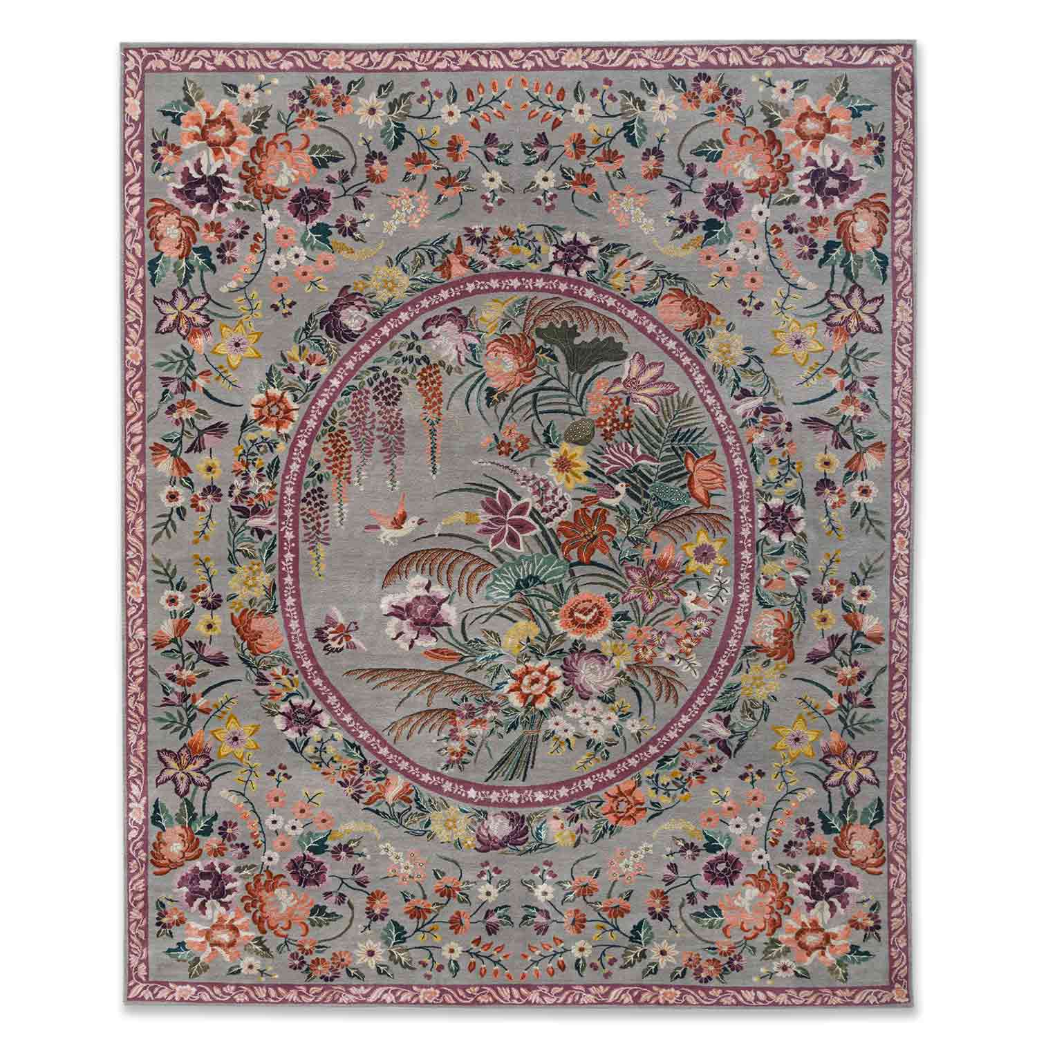 Feraghan Hand Knotted Woollen And Silk Rug By Ashdeen