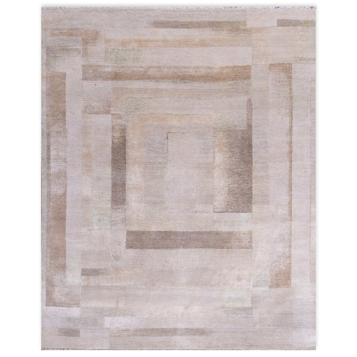 Notch Hand Knotted Wool And Silk Rug By Luke Irwin