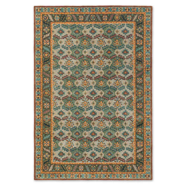Khitan hand tufted woollen rug from Silk Route by Obeetee - angle view