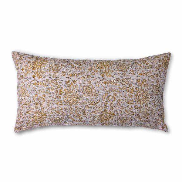 Maya linen digital printed lumbar cushion cover by Obeetee - angle view