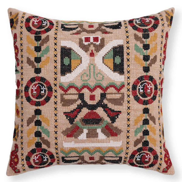 Ziba embroidered multicolored cushion cover by Obeetee - full view