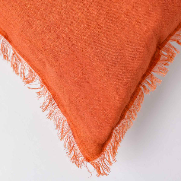 Bricks Mul cotton solid cushion cover by Obeetee - angle view