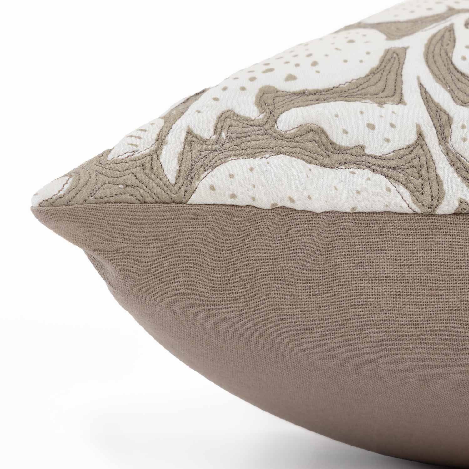 Cotton Handblock Printed And Quilted Florify Cushion Cover