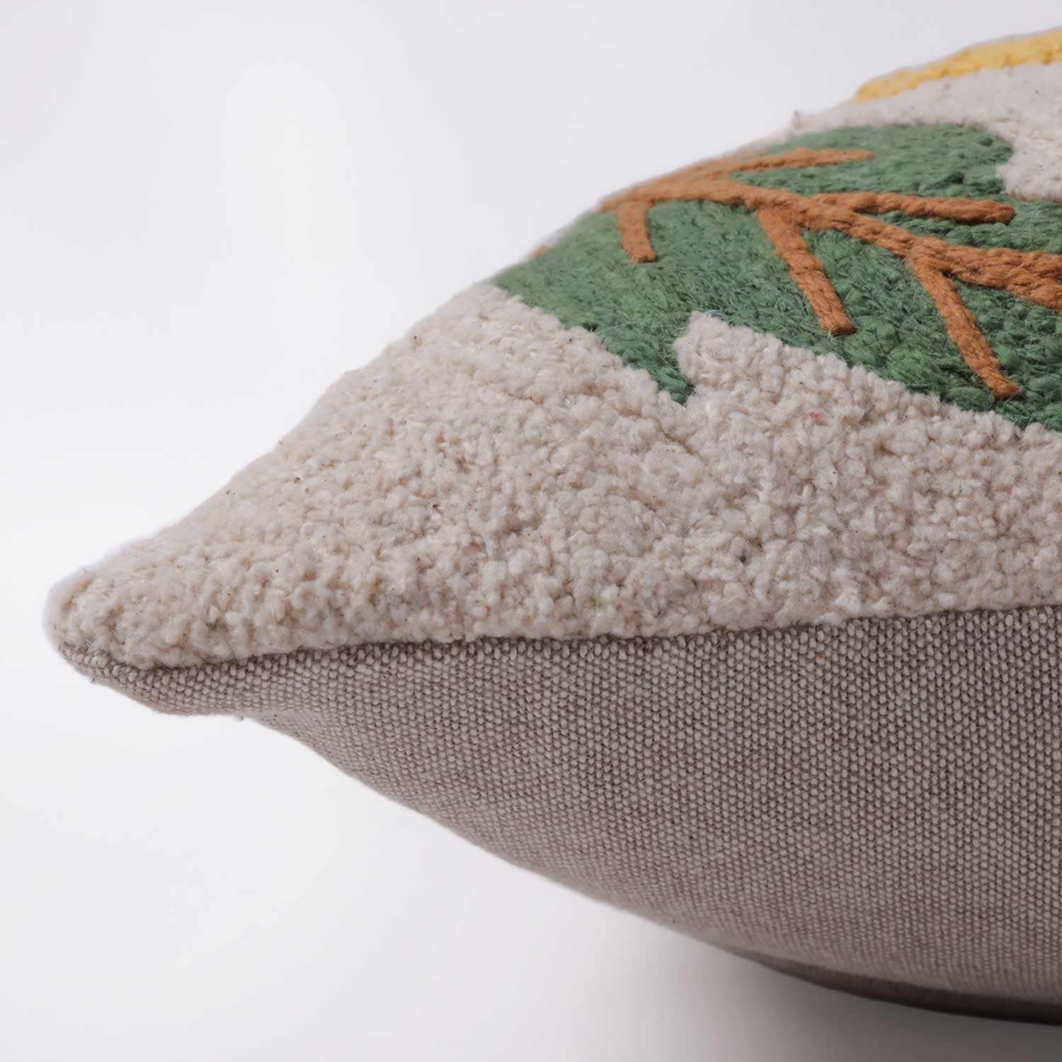 Magpie Cotton Slub Embroidered Cushion Cover