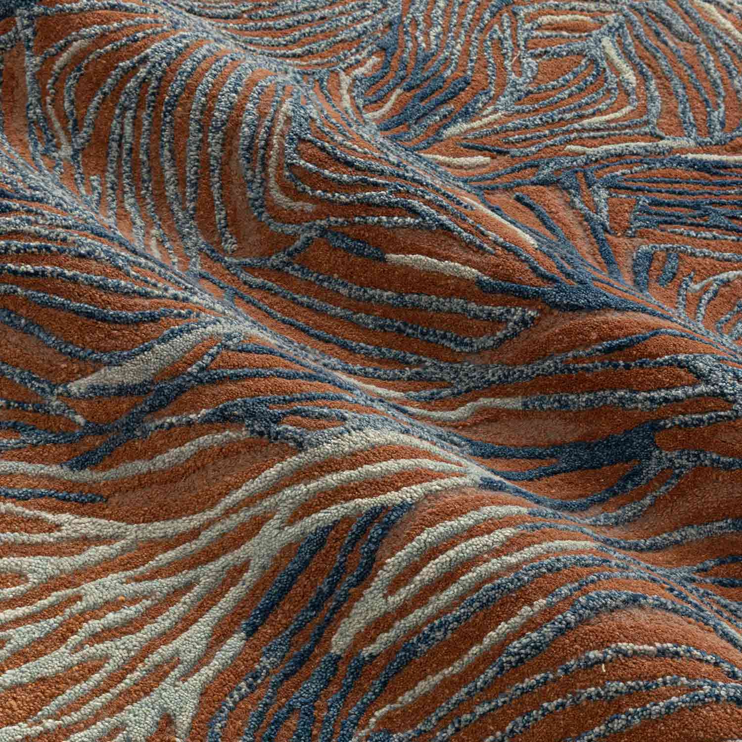 Deep Coral Hand Tufted Woollen Rug