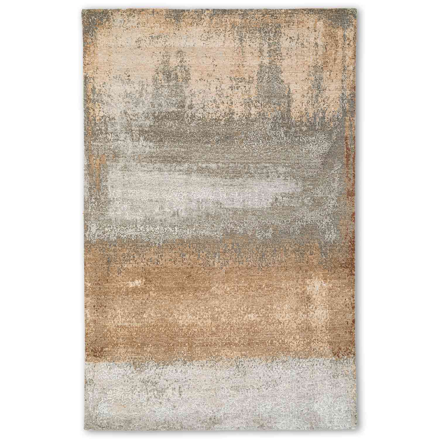 Cantaloupe Hand Knotted Woollen And Silk Rug