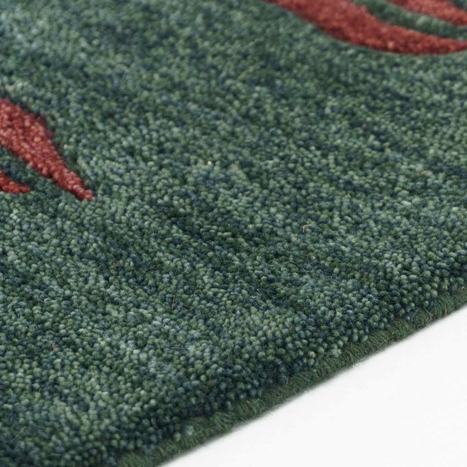 Tessellate-Green Hand Tufted Woolen Rug By Eeshaan Kashyap