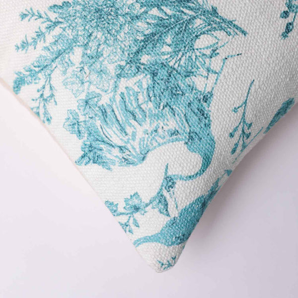 Zest Victorian digital printed cotton cushion cover by Obeetee - angle view
