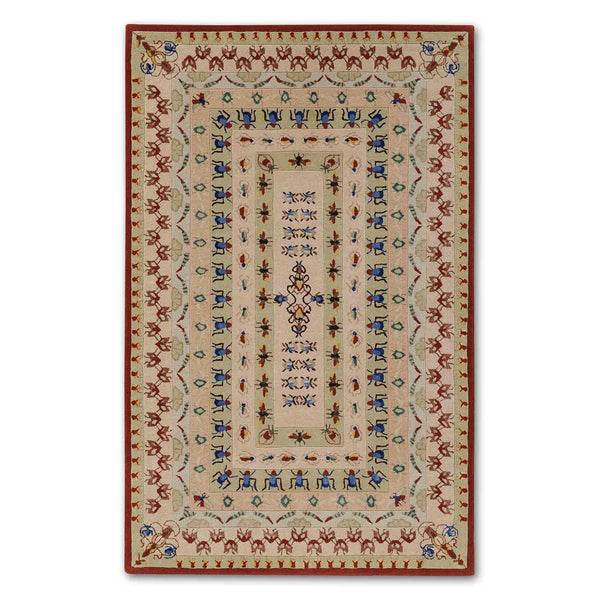 Blush Mosaic Hand Tufted Woollen And Viscose Rug By Varun Rana