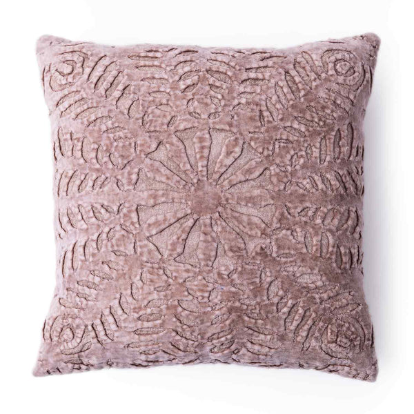 Nebula cutwork velvet cushion cover from Terra collection by Obeetee - angle view