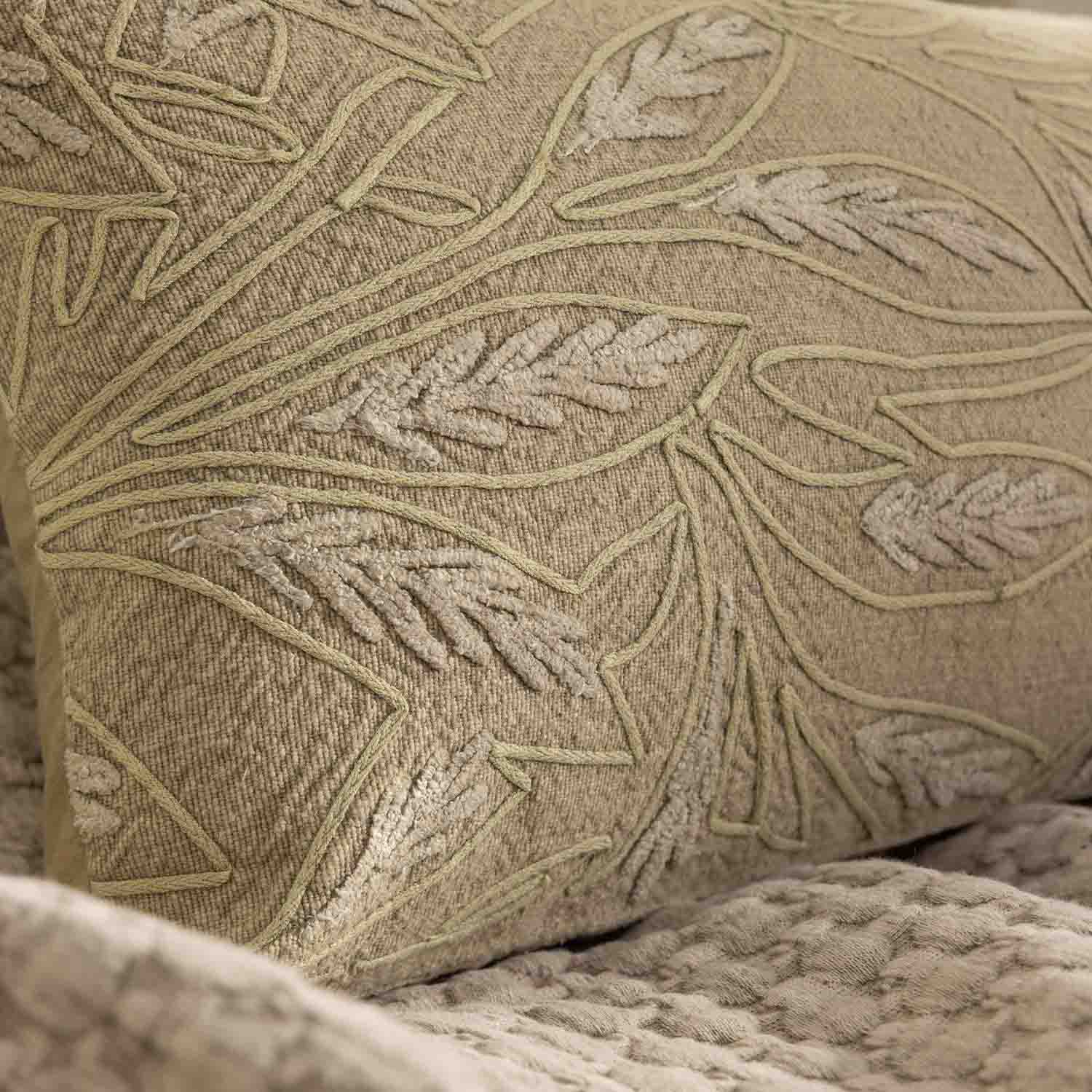 Cotton hand embroidered Fawn Lumbar Cushion Cover