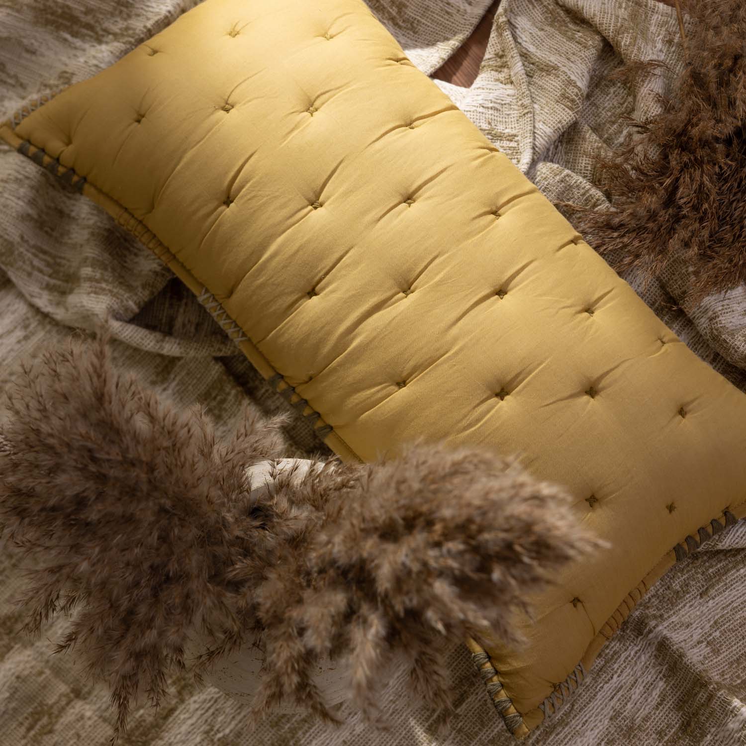 Cotton Voile embroidered Valkarie Lumbar Cushion Cover