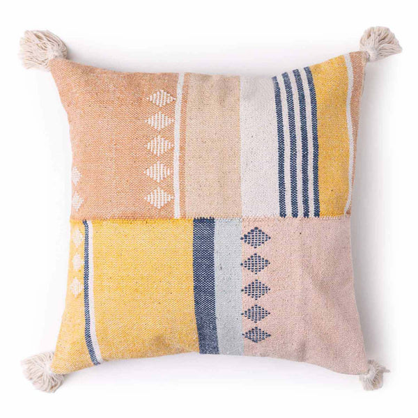 Tribecca woven stripe cotton chambray cushion cover by Obeetee - angle view