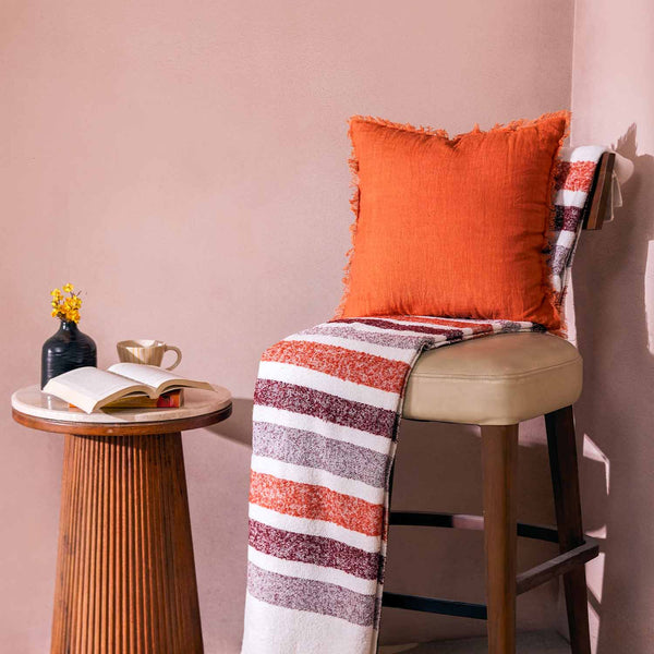 Bricks Mul cotton solid cushion cover by Obeetee - full view