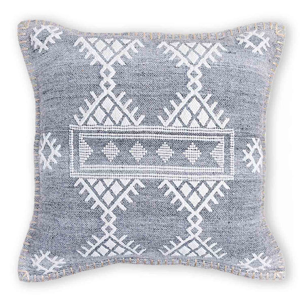 Uzbek handwoven cotton cushion cover by Obeetee - angle view