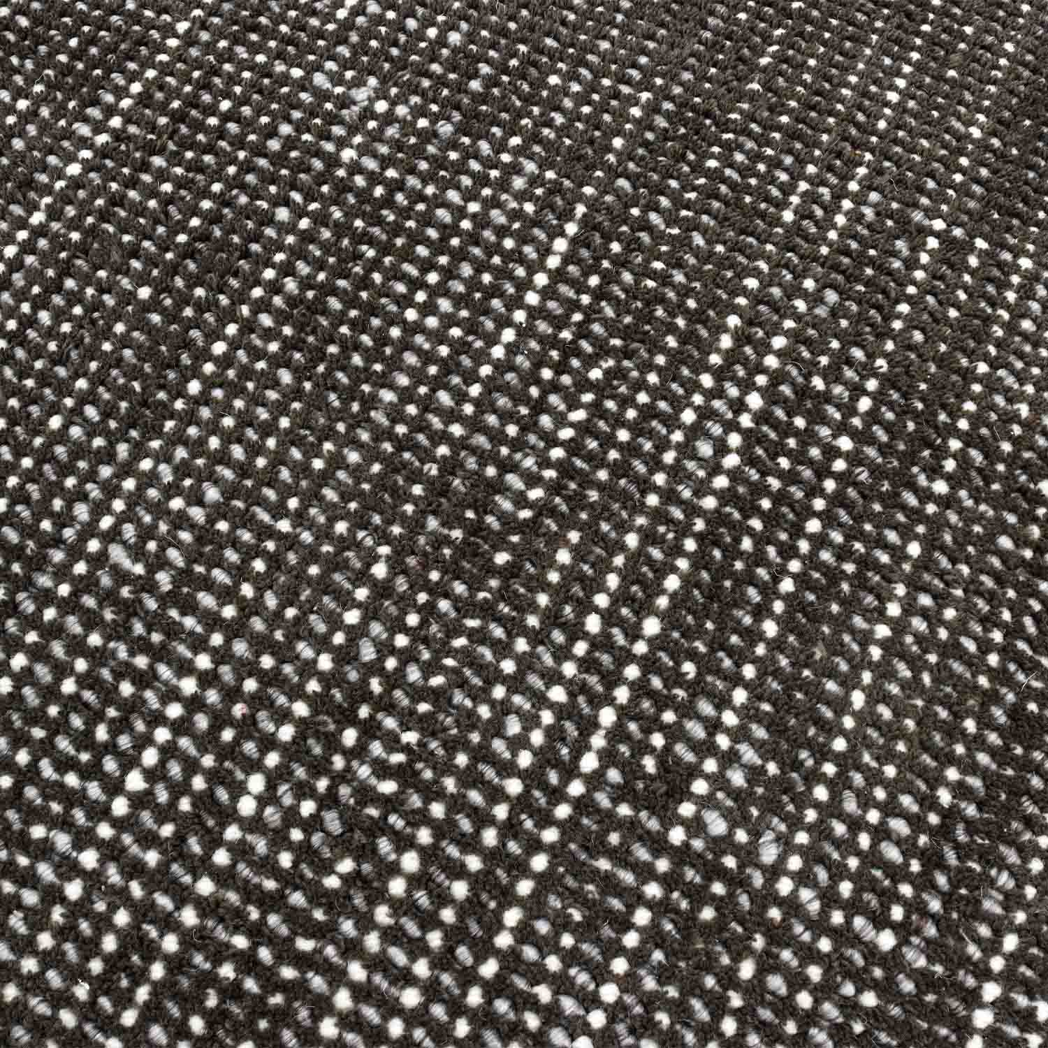 Charcoal Handloom Woollen And Polyester Rug