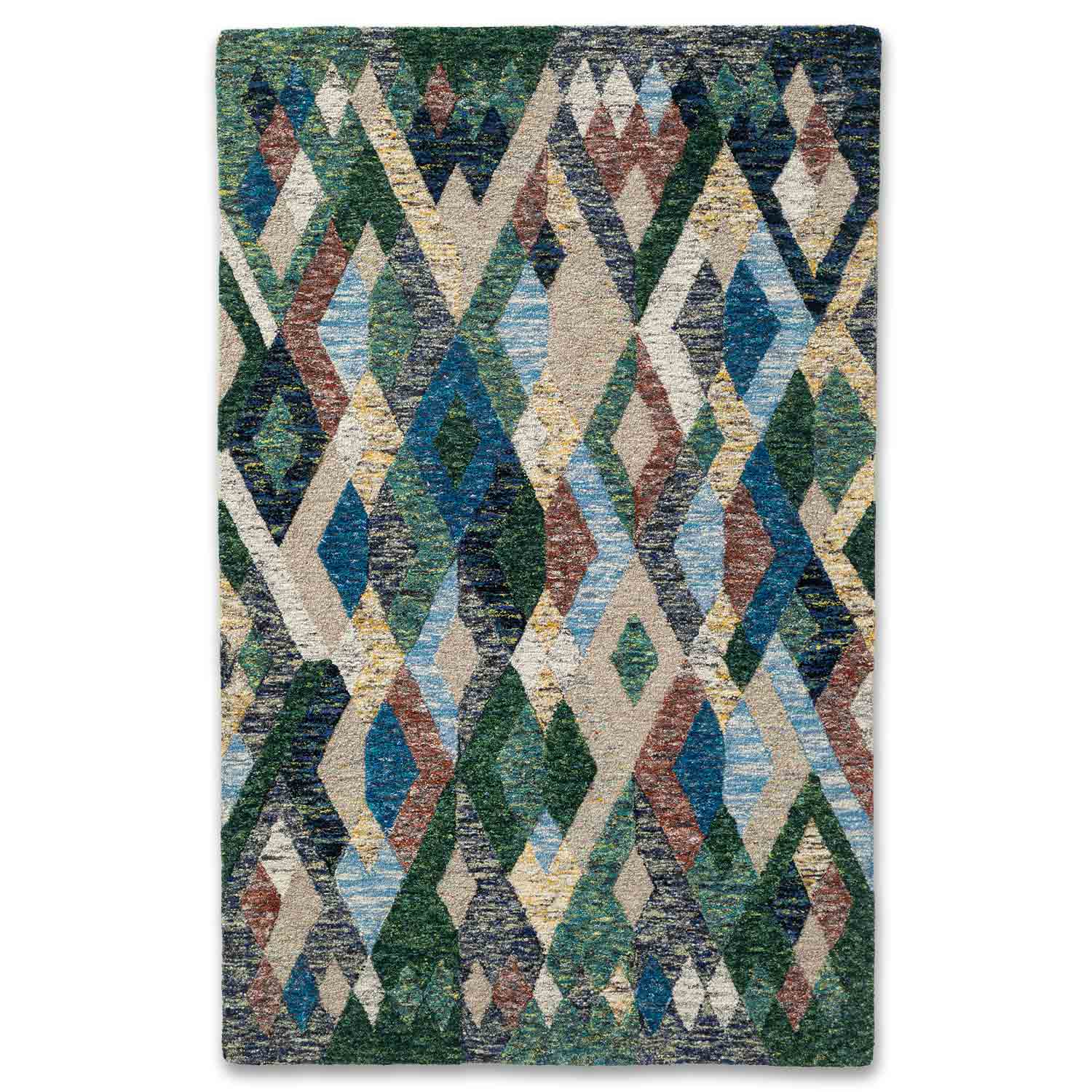 Pitagora Peacork Hand Tufted Woollen Rug By Mariella Ienna
