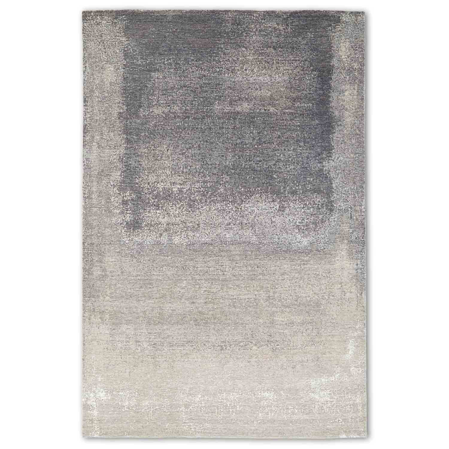 Ivory Hand Knotted Woollen And Silk Rug