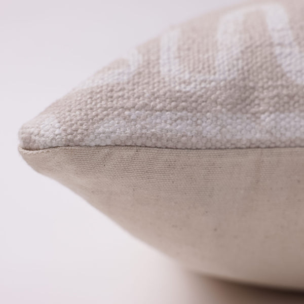 A-Maze Beige digital printed cotton cushion cover by Obeetee - angle view
