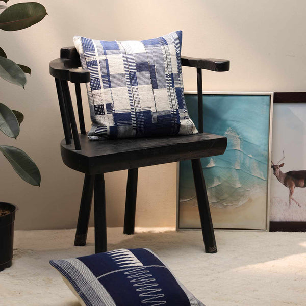 Satsuk hand woven cotton cushion cover by Obeetee - full view