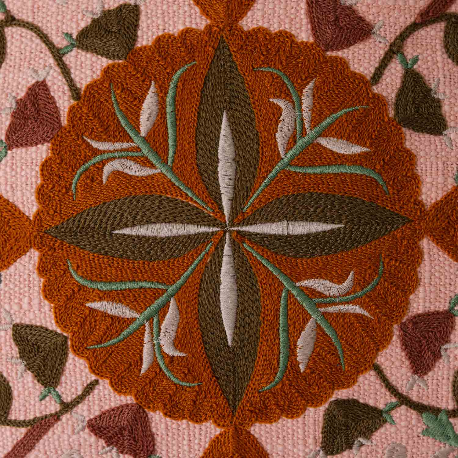 Bukhara Cotton Slub Embroidered Cushion Cover