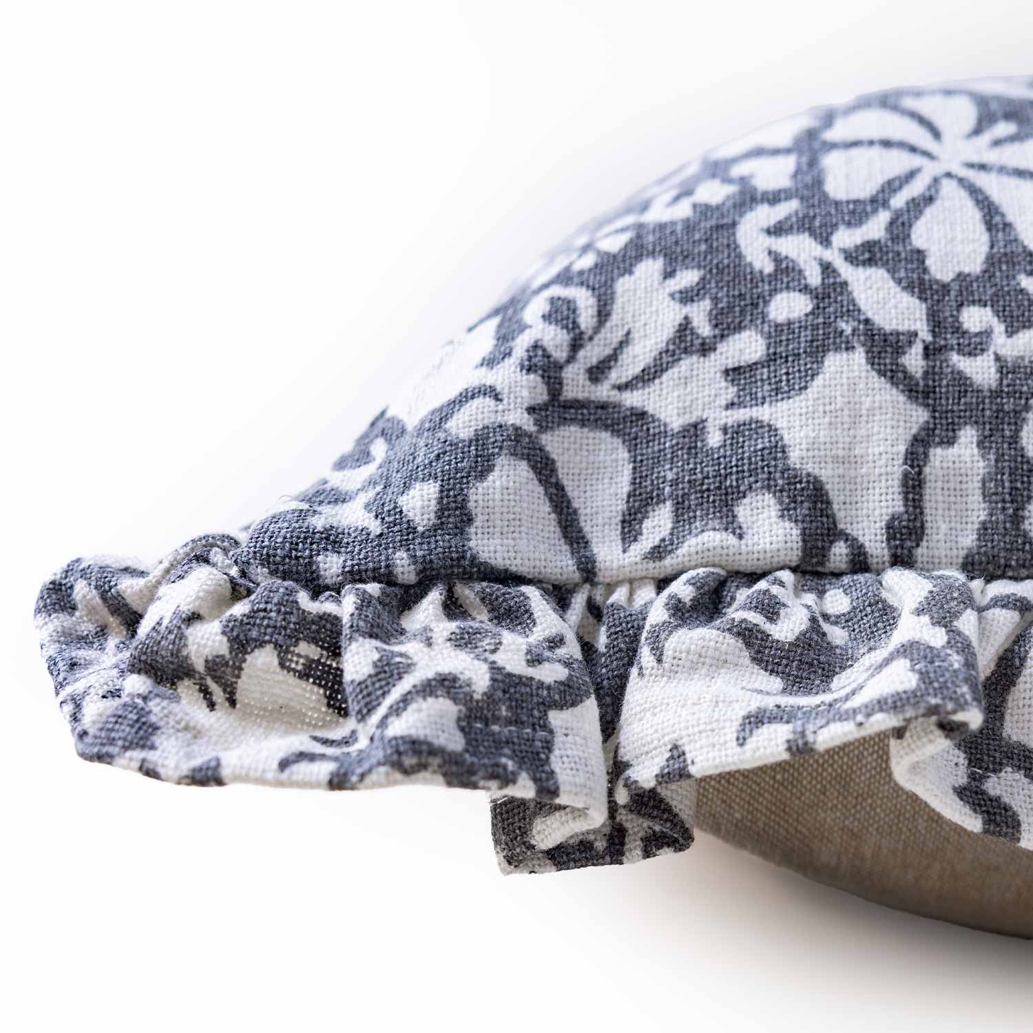 Victrola Screen Printed Cotton Chambray Cushion Cover