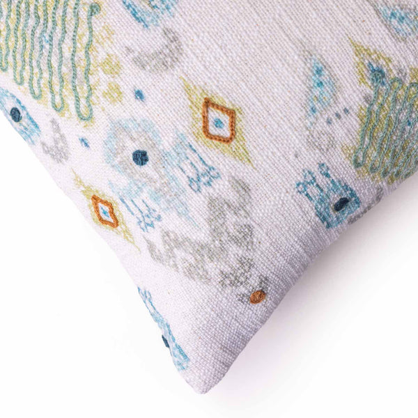 Renee digital printed and embroidered cushion cover by Obeetee - detail view