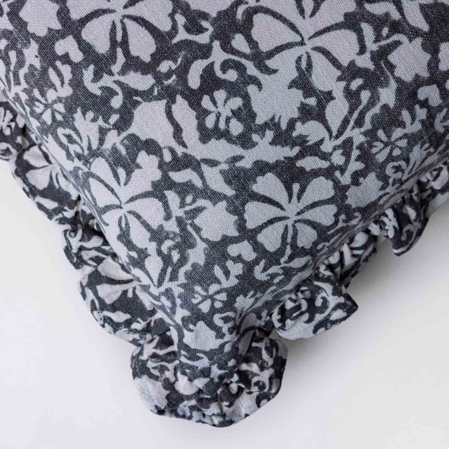Victrola Screen Printed Cotton Chambray Cushion Cover