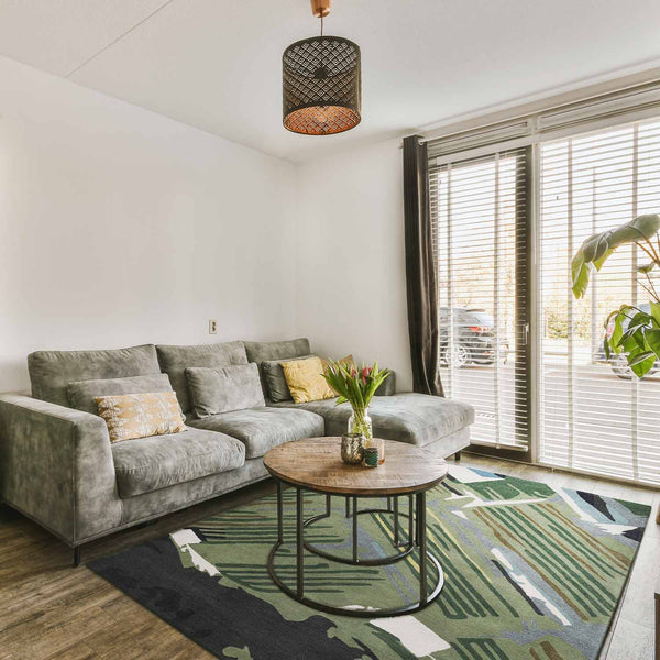 Framing The Fragments Hand Tufted Woollen Rug By Shripal Munshi