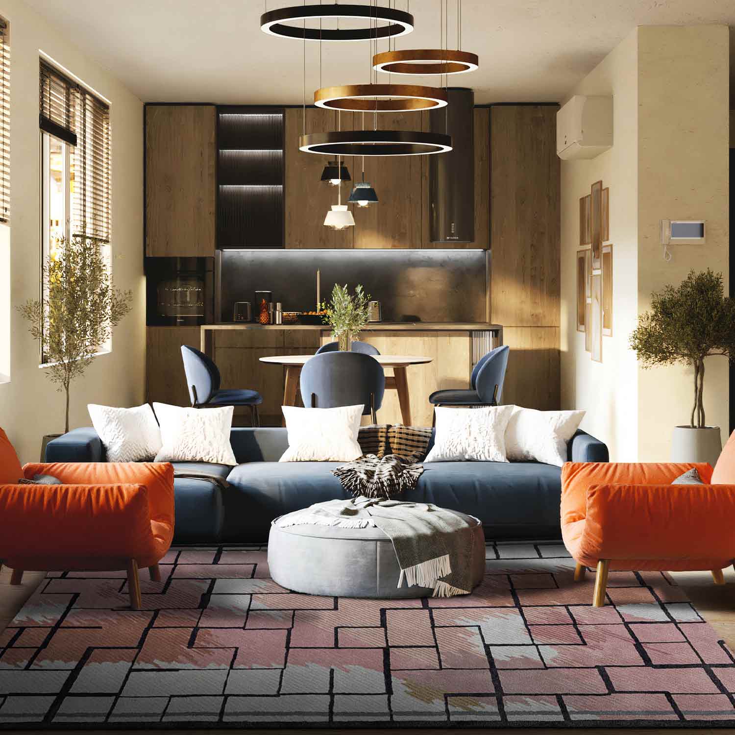 Twin Peaks Hand Tufted Woollen And Viscose Rug By Shripal Munshi