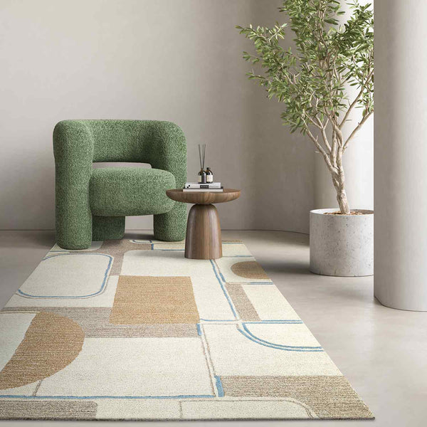 Wood Block rug by Obeetee - full view