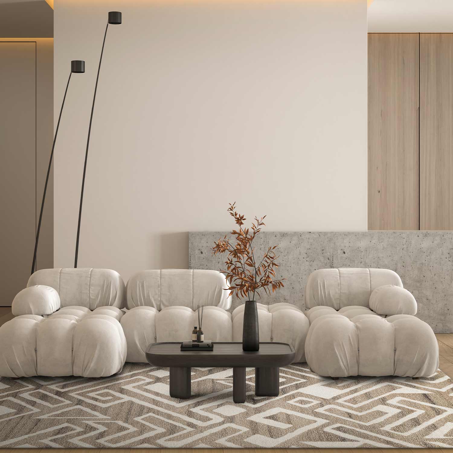 Mazed Hand Tufted Woollen Rug